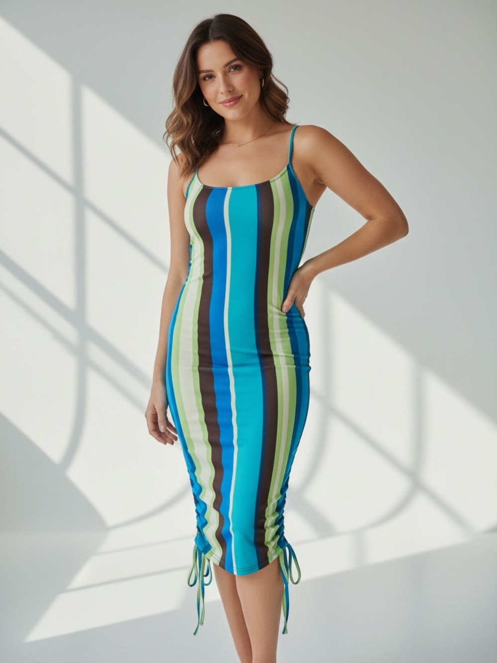 Fabletics live in, spaghetti strap dress with built in bra, SZ M, NWOTS